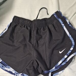 Nike Women's Black Shorts with Blue Trim